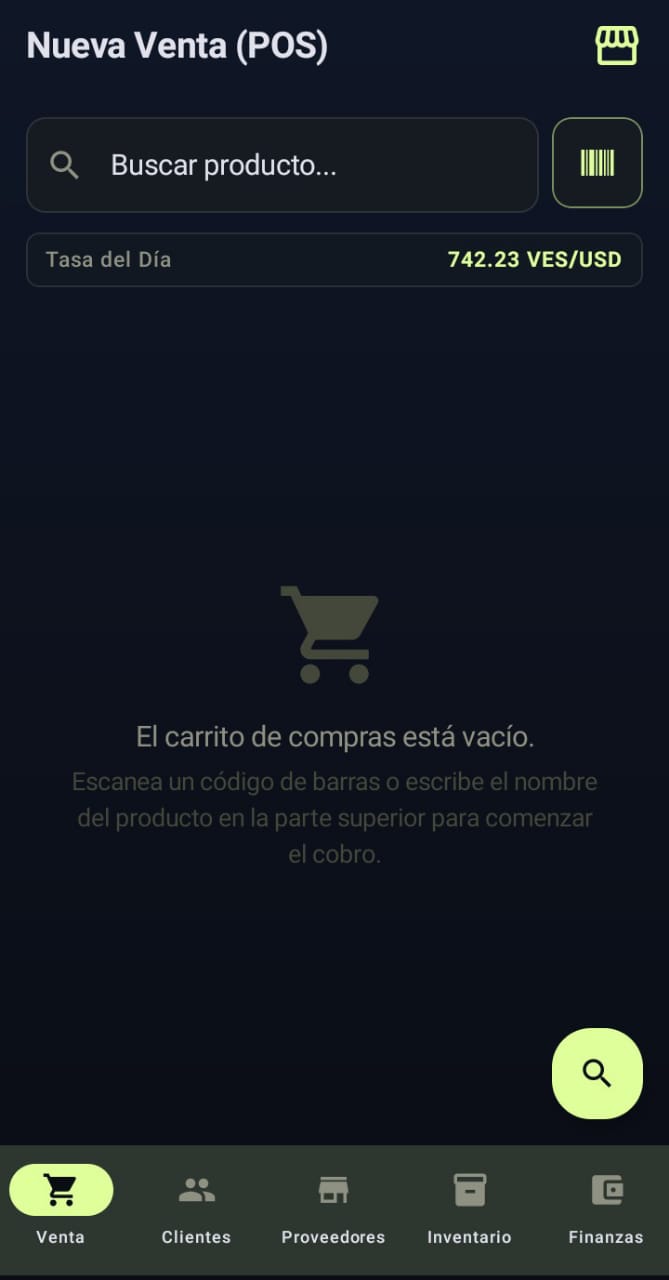 Pantalla de Nueva Venta (POS) en la app Fiaos